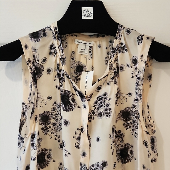 CLUB MONACO SILK BLOUSE - Picture 2 of 10